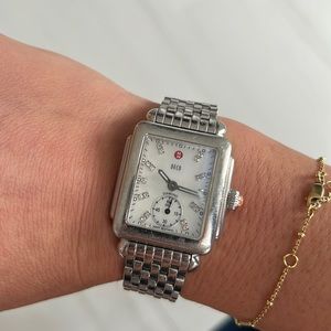Michele Deco Mid Diamond Dial watch head & bracelet